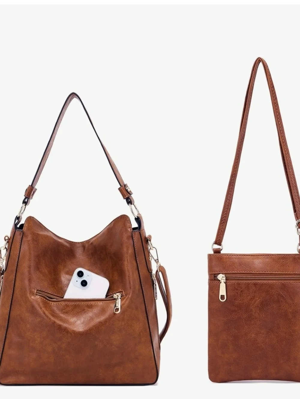 Women’s 4-Piece Brown Handbag and Wallet Set
